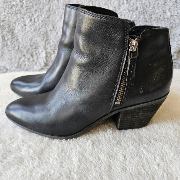 Frye Women Judith Leather Dual Zip Fashion Heeled Ankle Booties Size 8.5M Black - Picture 1 of 8